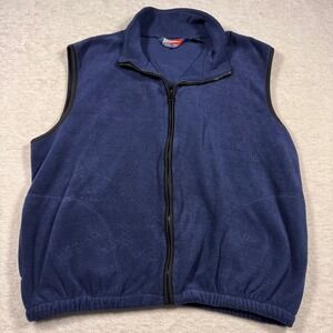 Sands Point Anti-Pill Fleece Vest Navy Blue Full Zip Men's XL
